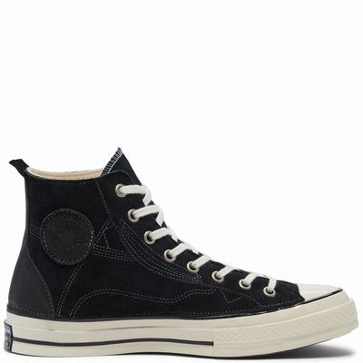 Converse Leather Patchwork Chuck 70 - Naisten Matalavartiset Tennarit - Mustat